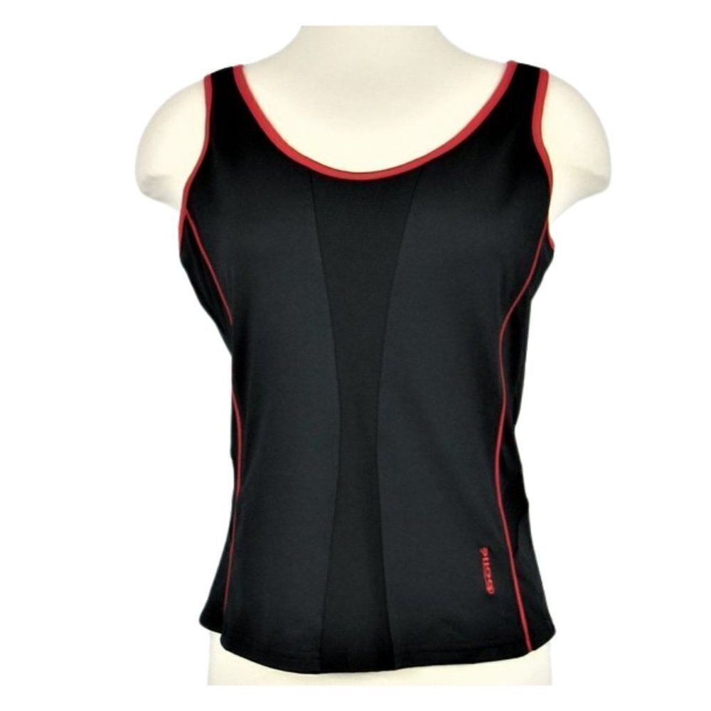 BolleTank Top Athletic Tennis Running Exercise Round Neck Black Red Size Med